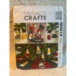 McCall's Snowman Christmas Skirt Stocking ornament Sewing Pattern M4615 - Uncut